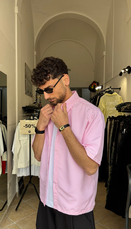 Camicia mille righe rosa