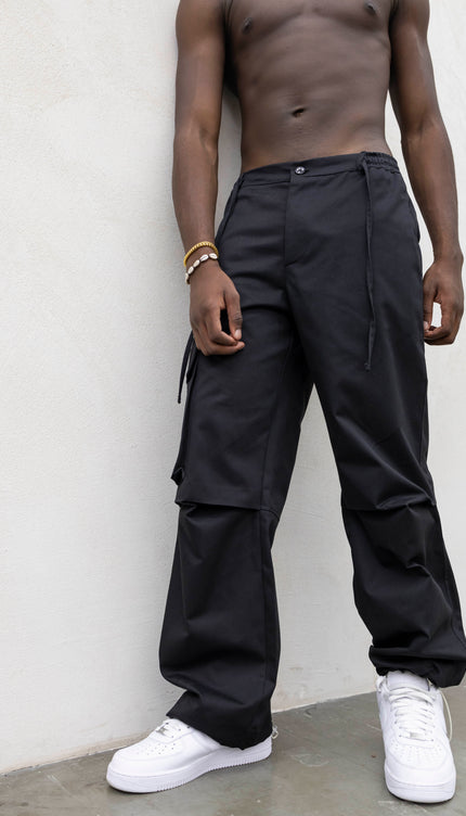 Pantaloni semi cargo neri
