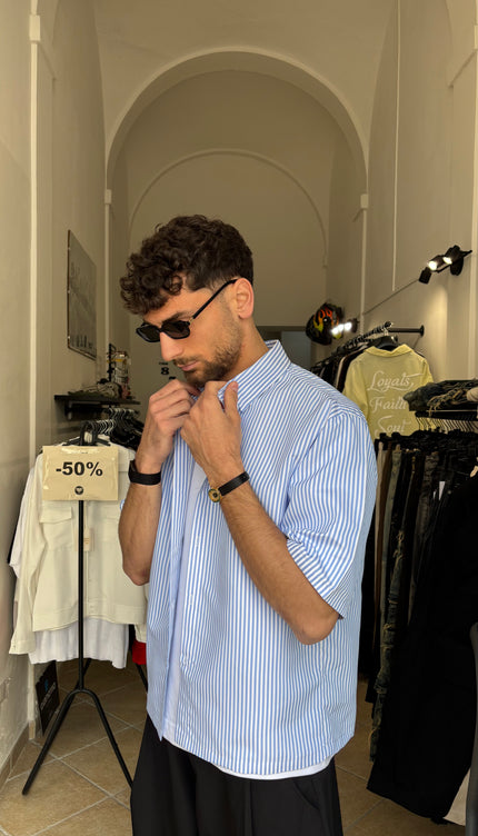 Camicia mille righe azzurra