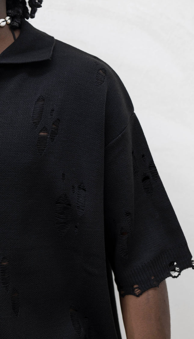 Cardigan rotture nero