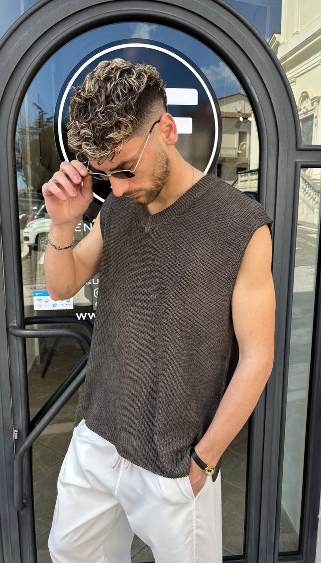 Smanicato in filo marrone