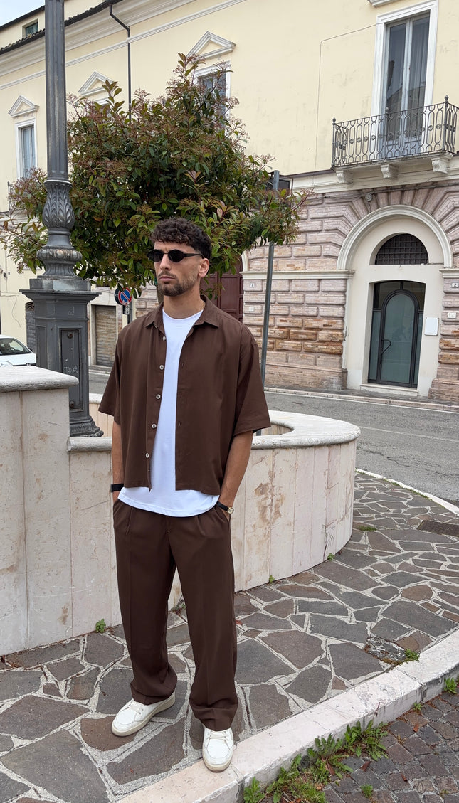 Coordinato misto lino moro