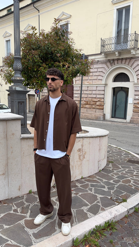 Coordinato misto lino moro