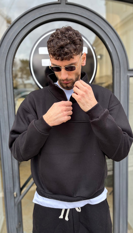 Coordinato tuta nero zip