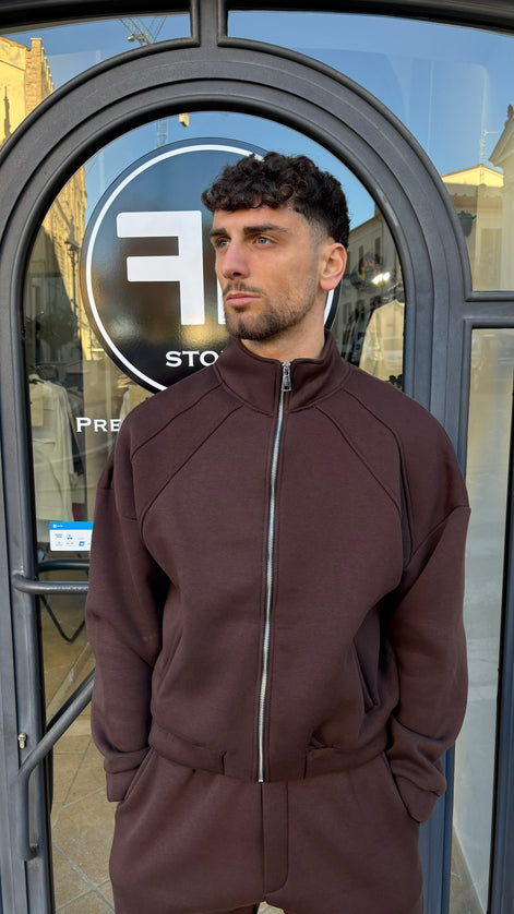 Coordinato tuta Race marrone