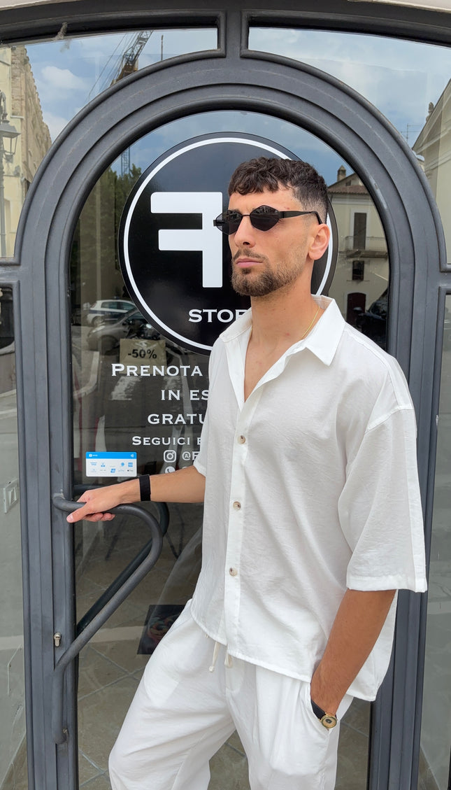 Coordinato misto lino bianco