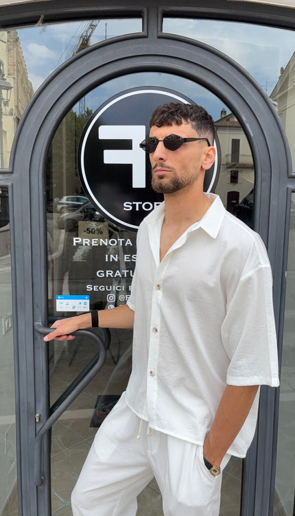 Coordinato misto lino bianco
