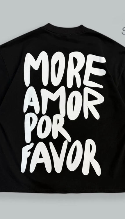 T-shirt more amor nera