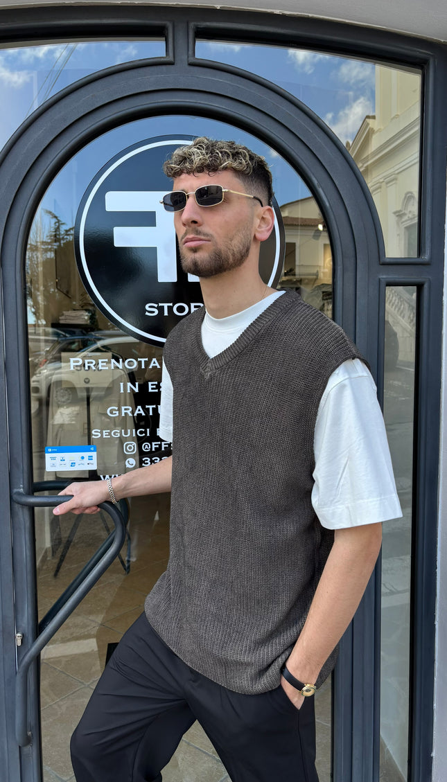 Smanicato in filo marrone