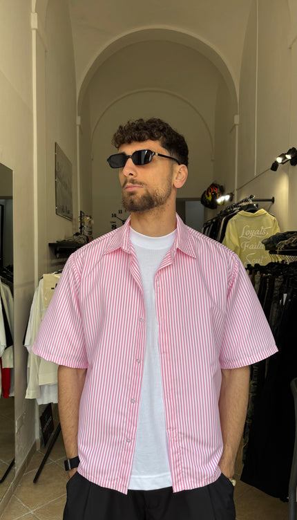 Camicia mille righe rosa