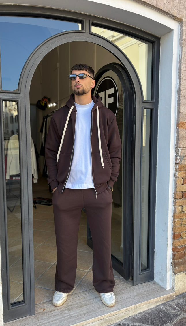 Coordinato tuta marrone