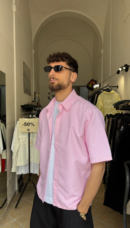 Camicia mille righe rosa