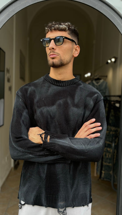Maglia slavata nera