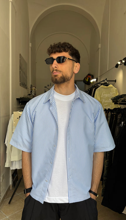 Camicia mille righe azzurra