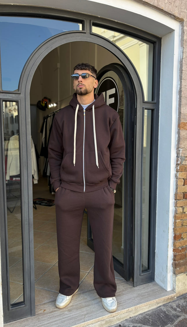 Coordinato tuta marrone