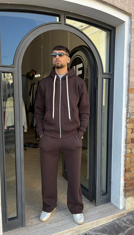 Coordinato tuta marrone