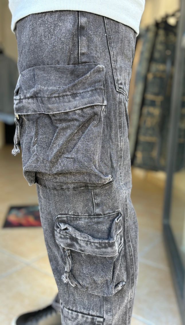 Pantalone jeans nero multitask