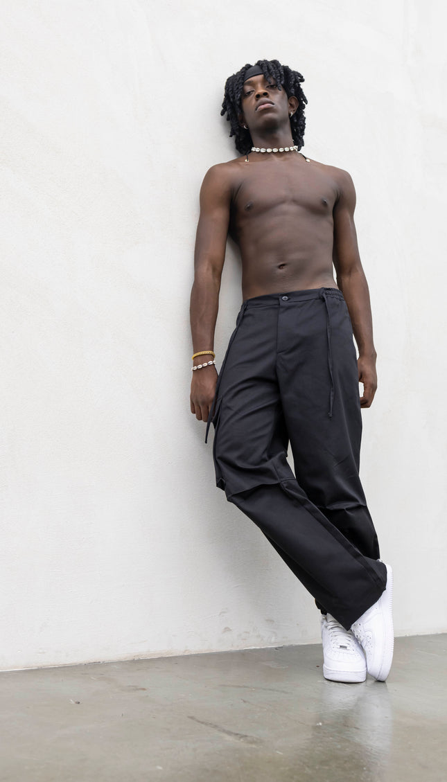 Pantaloni semi cargo neri