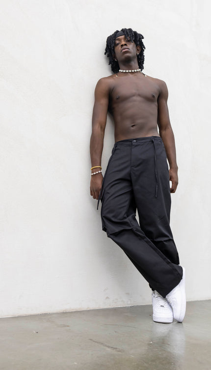 Pantaloni semi cargo neri