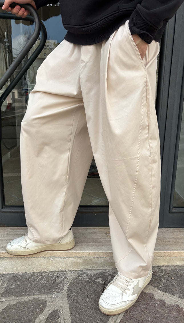 Pantaloni ballon fit beige