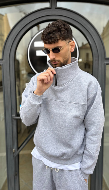 Coordinato tuta grigio zip