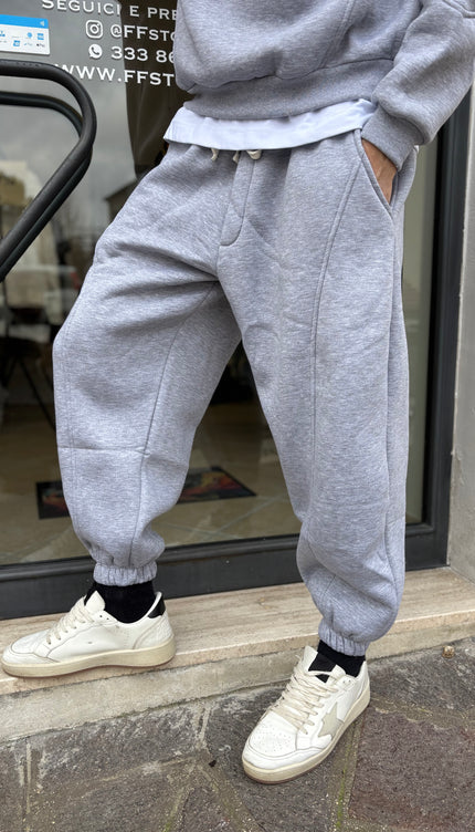 Coordinato tuta grigio zip