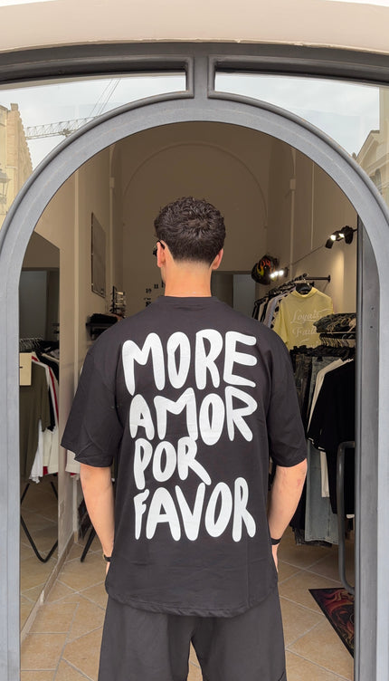 T-shirt more amor nera