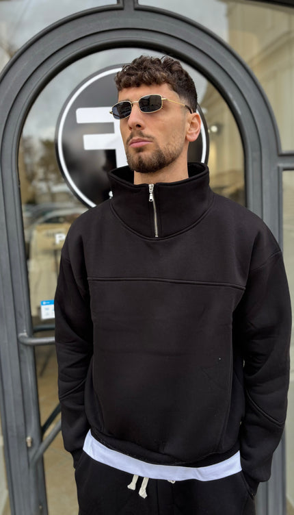 Coordinato tuta nero zip