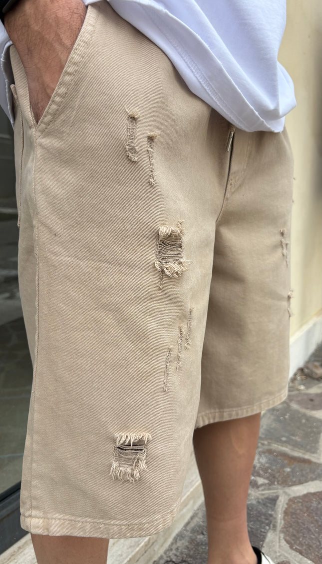 Pantaloncini jeans Ropture beige