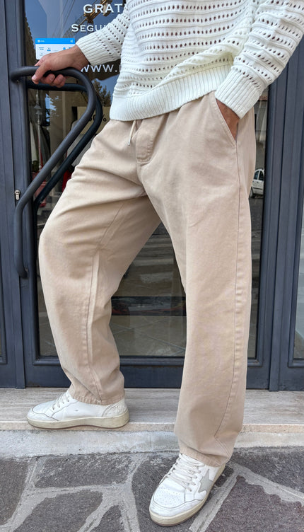 Pantaloni ballon fit beige