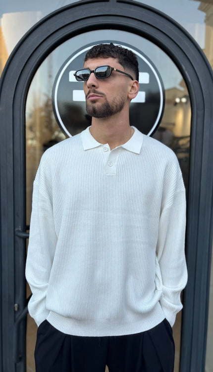 Polo manica lunga bianca