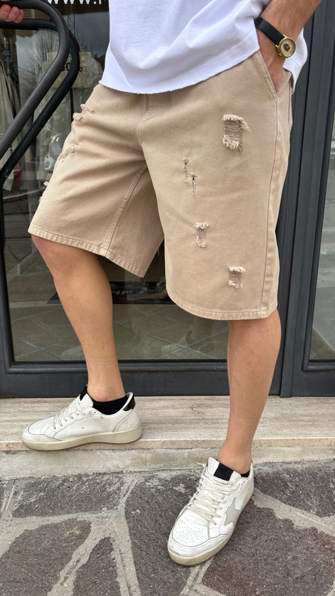 Pantaloncini jeans Ropture beige