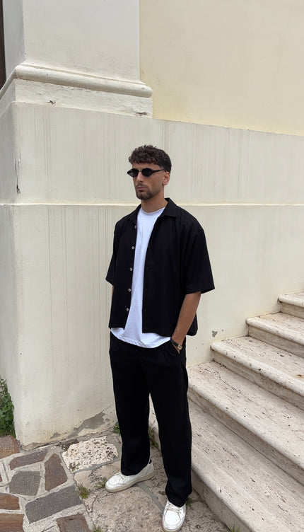 Coordinato misto lino nero
