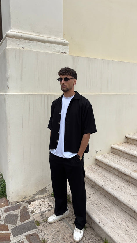 Coordinato misto lino nero