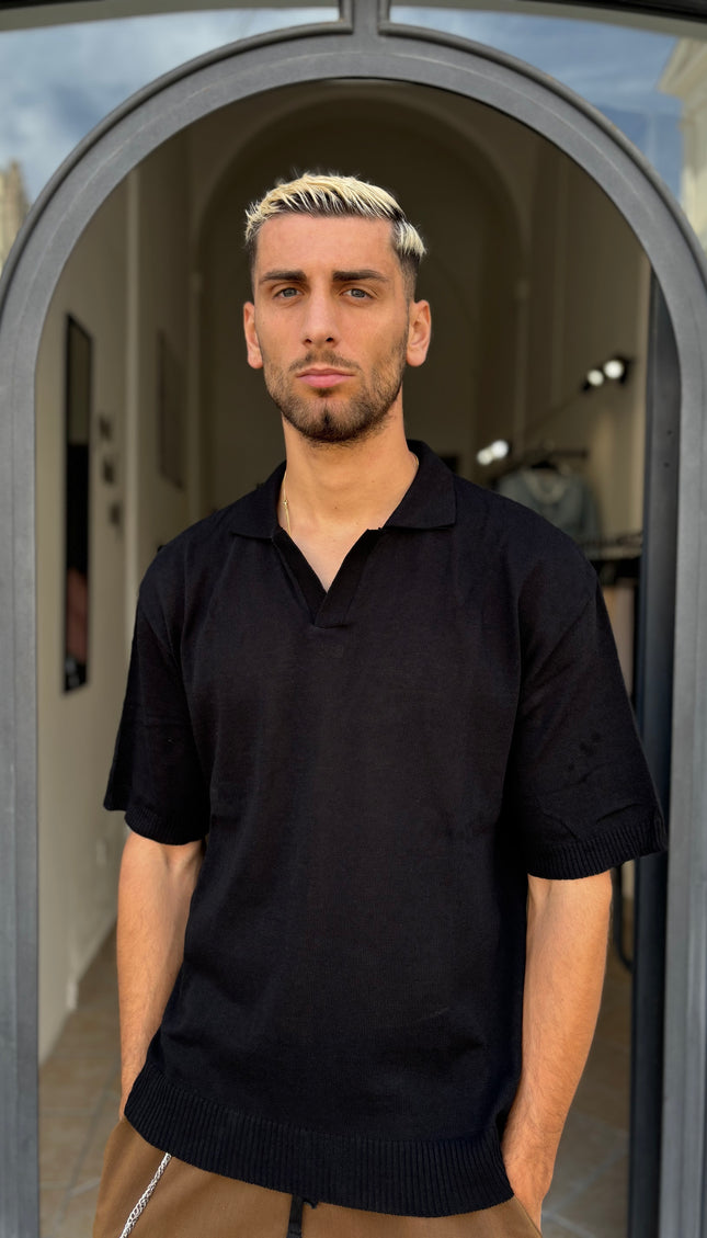 Polo gentleman in filo nera