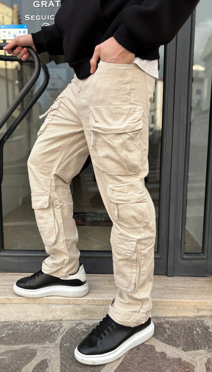 Jeans multitask beige