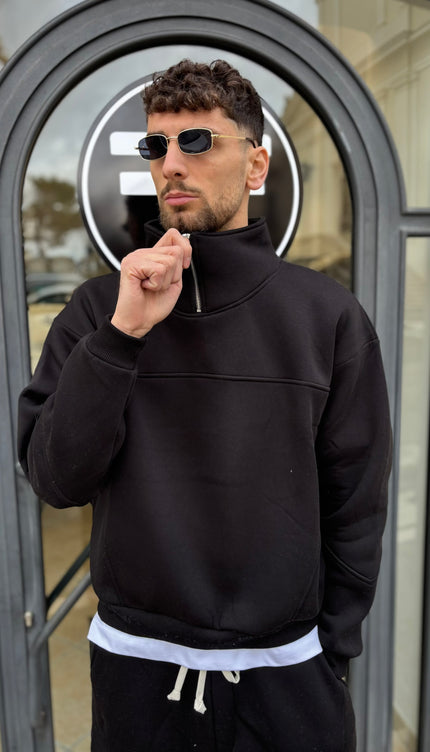 Coordinato tuta nero zip