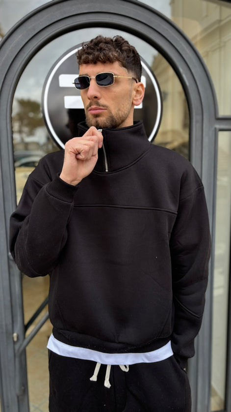 Coordinato tuta nero zip