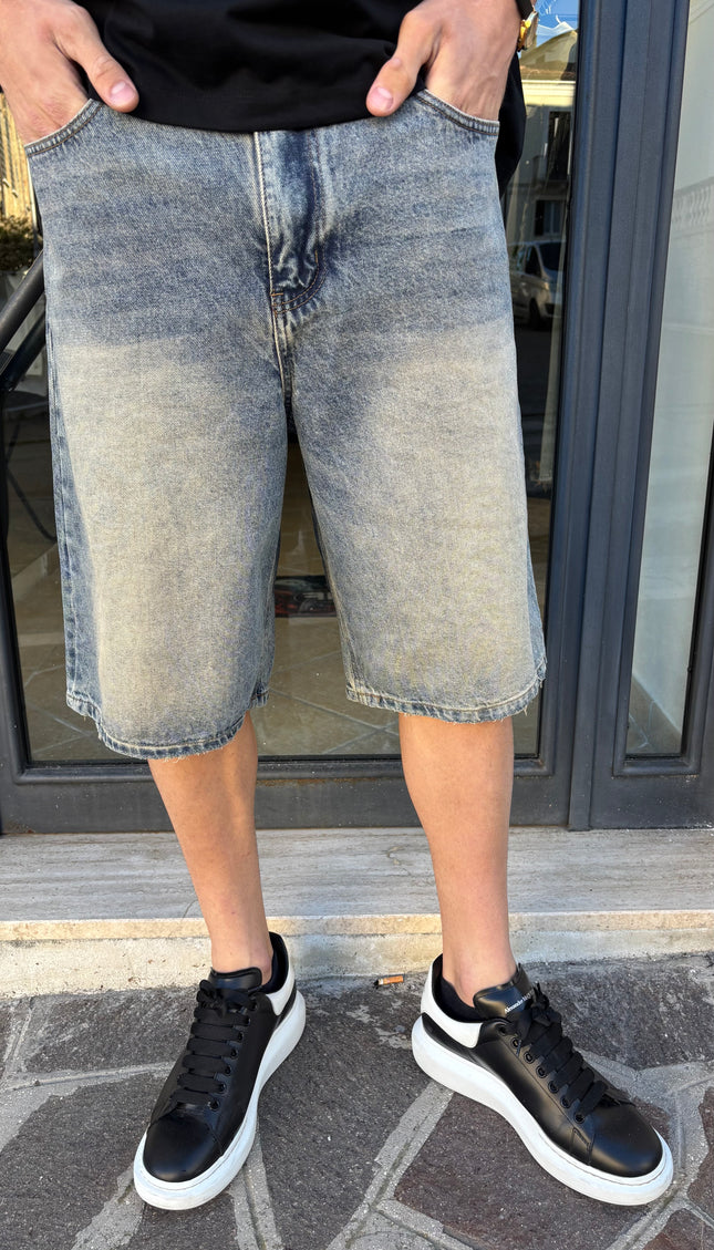 Pantaloncini jeans sabbiato