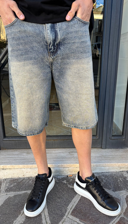 Pantaloncini jeans sabbiato