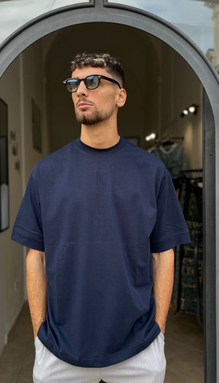 T-shirt compact basic blu