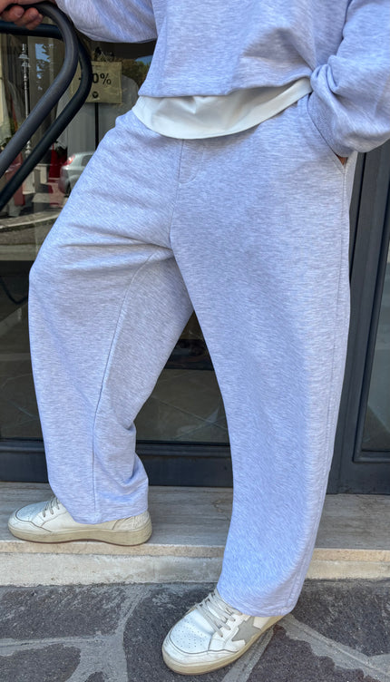 Coordinato tuta garzato grigio