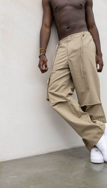 Pantaloni semi cargo beige