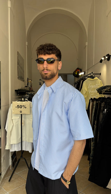 Camicia mille righe azzurra