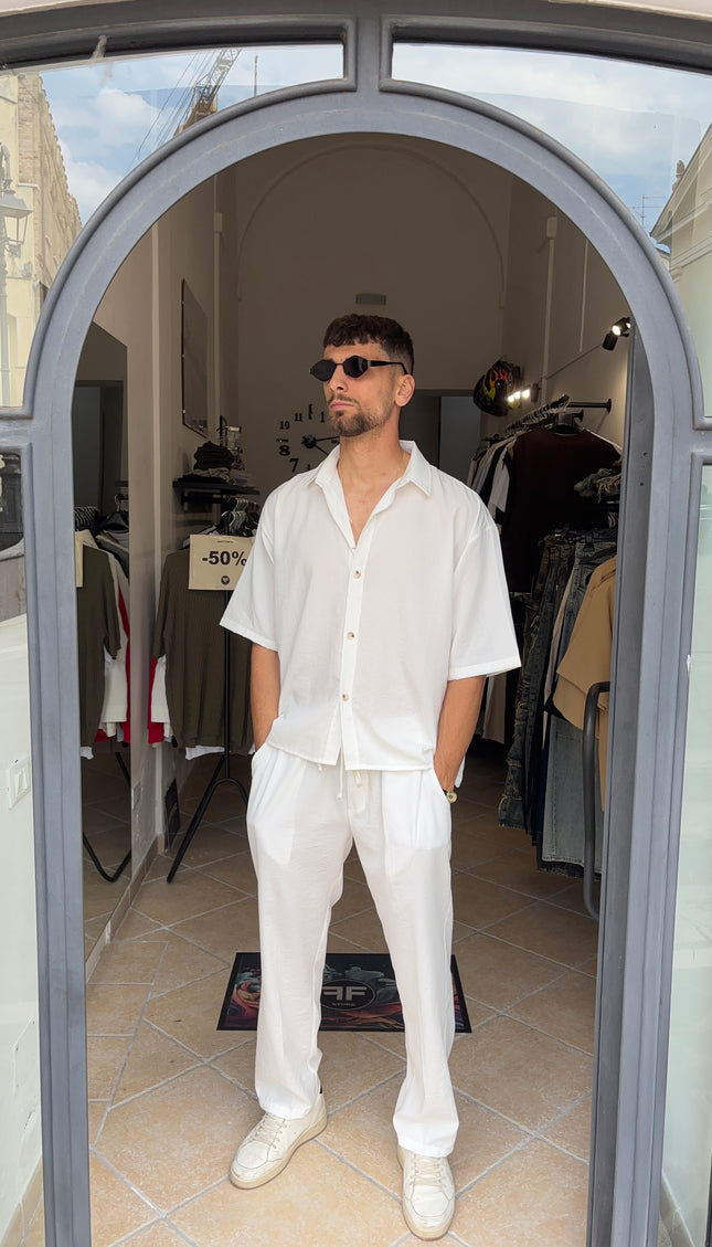 Coordinato misto lino bianco