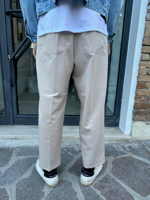 Pantalone liscio beige