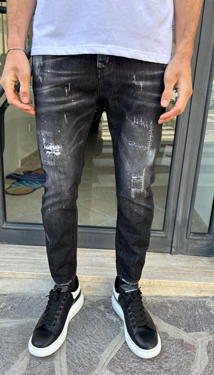 Pantalone jeans nero regular