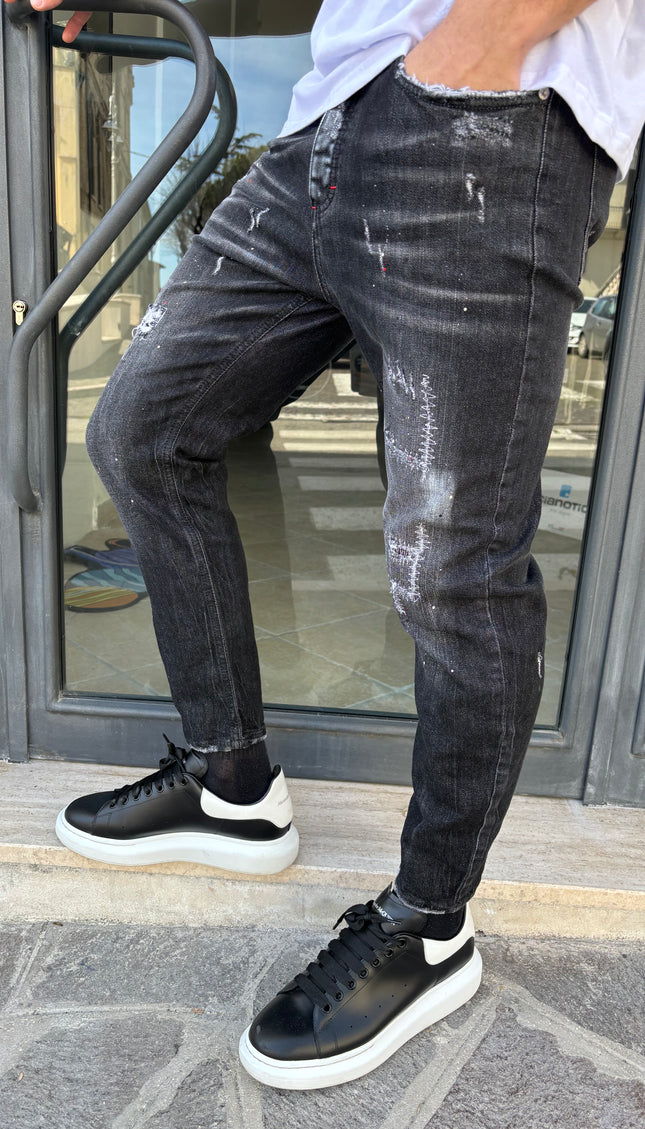 Pantalone jeans nero regular